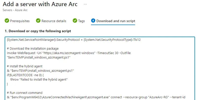 Azure Arc Add Script