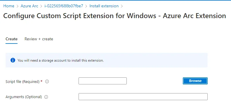 Azure Arc Custom Script